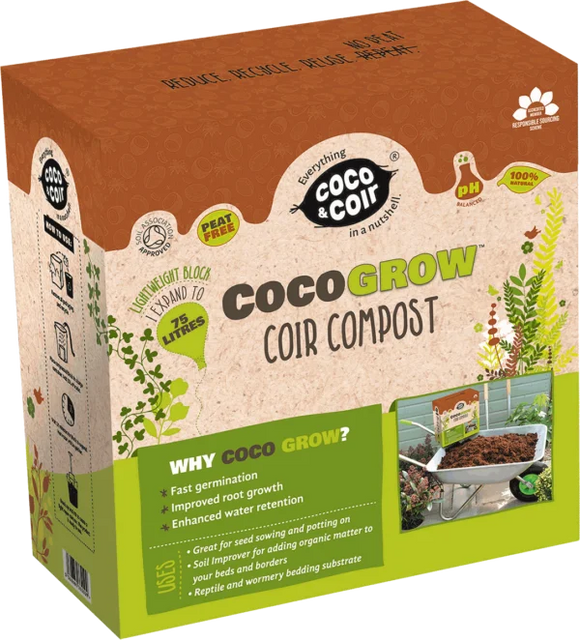 Unbuffered Coco Grow Brick - 75L Expanded